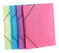 4 chemises plastiques à rabats et élastiques - 4 coloris [General Office]
