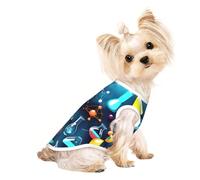 Chemises pour chiens de petite taille avec impression scientifique abstraite, chimie, t-shirt extensible, débardeur léger, sans manches, gilet rayé