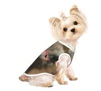 Chemises pour chiens de petite taille avec imprimé autruche mignon - T-shirt extensible léger sans manches rayé