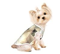 Chemises pour chiens de petite taille avec imprimé caniche français - T-shirt extensible léger sans manches à rayures