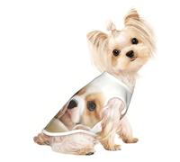 Chemises pour chiens de petite taille avec imprimé corgi mignon - T-shirt extensible léger sans manches - Rayé