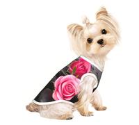 Chemises pour chiens de petite taille avec imprimé de pierres et de roses Spa - T-shirt extensible léger sans manches rayé