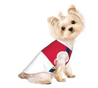 Chemises pour chiens de petite taille avec imprimé drapeau de la Caroline du Nord - T-shirt extensible léger - Sans manches - Rayé