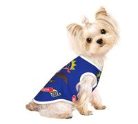 Chemises pour chiens de petite taille avec imprimé drapeau du Dakota du Nord - T-shirt extensible léger - Sans manches - Rayé