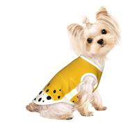 Chemises pour chiens de petite taille avec imprimé jaune moutarde et noir - T-shirt extensible léger sans manches - Rayé