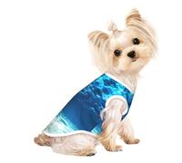 Chemises pour chiens de petite taille avec imprimé sous-marin vue sur l'océan - T-shirt extensible léger sans manches rayé