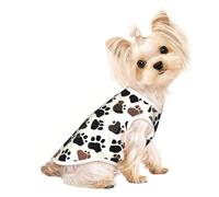 Chemises pour chiens de petite taille avec motif empreintes de pattes de chien - T-shirt extensible léger sans manches rayé