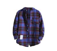 Chemises pour homme avec poche, chemise boutonnée, chemise à carreaux colorés, grande taille, chemise à carreaux à revers à manches longues, haut rétro, tendance, décontracté, sans repassage, haut de