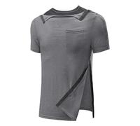 Chemises pour hommes, hauts après récupération post-épaule, T-shirt à manches courtes complètes, hauts après chirurgie, chemise d'accès au port de Snap Chemo décontractée avec poche, hauts de mode