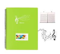 Chemises pour Partitions, Dossier de Rangement pour Partitions de Musique Format A4, Cahier de Musique, Classeur de Présentation, 30 Pages/60 Pochettes pour Piano Guitare Violon (Vert Clair)