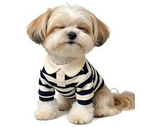 Chemises pour petit chien - Chemise décontractée à rayures pour animal domestique avec col pour plus de confort, vêtements légers pour schnauzers, maltais, poméranie, yorkshire, caniche, bichon