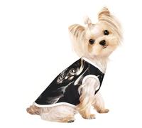 Chemises pour petits chiens avec imprimé carlin noir mignon - T-shirt extensible léger sans manches rayé