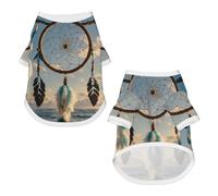 Chemises pour petits chiens - Gilet à manches courtes pour animal domestique - Attrape-rêves indigène - Vêtements pour animaux de compagnie