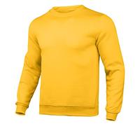 Chemises Pull-Over pour Hommes Solide O Cou Pull Haut Couleur col Rond Longue Veste Automne Poche à Manches Longues Hommes Blouse Grands Et Grands Pulls Hommes (Yellow, XXL)