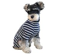 Chemises Rayé pour Chien Combinaison pour Animaux de Compagnie T-Shirt pour Chiot Chat Débardeur Gilet Tee Combinaison Extensible et Respirante pour Chien - Pyjama pour Petit Chien ou Chat, Noir S