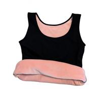 Chemises Thermiques sans Manches pour Dames, sous-Vêtements Doublés en Polaire Thermique Débardeur Chaud d'hiver pour Femmes Camisole Gilet sans Manches Maillot De Corps Cami Top,Noir,XS