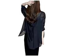 Chemises UV for la protection solaire Blouse en mousseline de soie Femmes légères Chemise en mousseline de soie de protection solaire d'été, chemise de protection solaire en mousseline de soie ( Color
