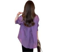 Chemises UV for la protection solaire Blouse en mousseline de soie Femmes légères Chemise en mousseline de soie de protection solaire d'été, chemise de protection solaire en mousseline de soie ( Color