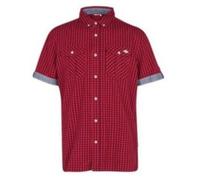 Chemisette A Carreaux Rouge Pour Homme Lee Cooper 100% Coton S