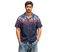 Chemisette Decontracte Homme Style USA Moderne Design Epure Coupe Fluide pour Toutes morphologies adapté au Quotidien W nds et Rencontres Entre Amis Navy 4TG