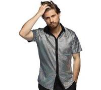 chemisette disco facettes argent brillant homme - boland 02285 Gris