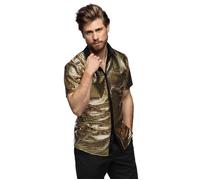 CHEMISETTE DISCO FACETTES OR BRILLANT HOMME L