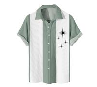 Chemisette Homme Chemise Hawaienne Polo Bleu De Travail Chemise Manche Courte Homme Noir en Lin Vacances Vêtements Noire Chemise Homme Manches Courtes Grande Taille Polo Sport (A08,7XL)