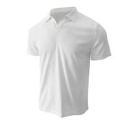 Chemisette Homme Manche Courte sans Repassage - Chemises Texturées Décontractées À Col en V pour Coupe Ajustée Solides À Manches Courtes en Coton Waf Fle Tricot Doux (White XXXL)