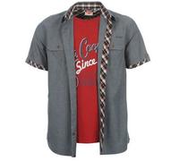 Chemisette Mock Layer Grise et Rouge Homme Lee Cooper Taille M M