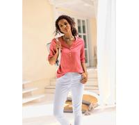 Chemisier à enfiler pure viscose - Collection L - corail-blanc imprimé CORAIL-BLANC IMPRIMÉ 54