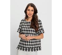 Chemisier à manches courtes motif pied-de-poule - Ashley Brooke - noir-écru motif pied-de-poule NOIR-ÉCRU MOTIF PIED-DE-POULE 38