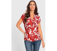 Chemisier à manches courtes pure viscose - Ashley Brooke - rouge-blanc imprimé ROUGE-BLANC IMPRIMÉ 36