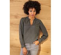 Chemisier à manches longues très facile à entretenir - Linea Tesini - noir-chamois imprimé NOIR-CHAMOIS IMPRIMÉ 40