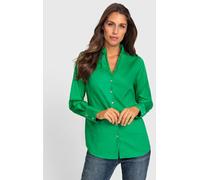 Chemisier à volants encolure en v féminine avec charmant col montant volanté - Ashley Brooke - vert pomme VERT POMME 48