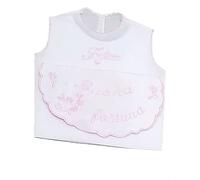 Chemisier bonne chance et bavette en soie nouveau-né. Composition 100 % pure soie fabriquée en Italie