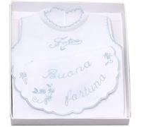 Chemisier bonne chance et bavette en soie nouveau-né. Composition 100 % pure soie fabriquée en Italie