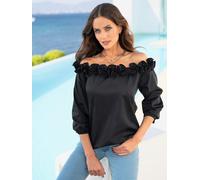 Chemisier carmen qualité coton doux sur la peau - Ashley Brooke - noir NOIR 38