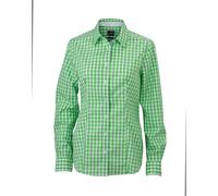 Chemisier Chemise Manches Longues Femme Carreaux Vichy Jn616 - Vert