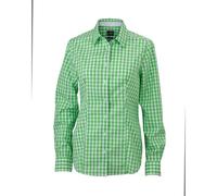 Chemisier Chemise Manches Longues Femme Carreaux Vichy Jn616 - Vert
