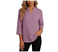 Chemisier Chic et Élégant à Col en V pour Femme Ample à Manches Lâches Hauts Chemise Couleur Uni Été Manches Courtes Chemise Décontractés Haut Tops T Shirts Perfect pour les affaires, le formel