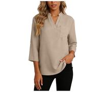 Chemisier Chic et Élégant à Col en V pour Femme Ample à Manches Lâches Hauts Chemise Couleur Uni Été Manches Courtes Chemise Décontractés Haut Tops T Shirts Perfect pour les affaires, le formel