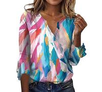 Chemisier Chic Femme Mousseline Années 5 Blanc Blouse Rayure Géométrique XXL Crop Top Short Tee Shirt Pompier Dentelle