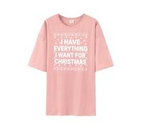Chemisier de Noël pour femme 2025 T-shirt « I Have Everything I Want for Christmas » - Chemise amusante pour couple - Chemises de Noël assorties pour couple - Tuniques pour la vie quotidienne