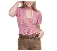 Chemisier Décontracté Oktoberfest Femme Chemisiers Occidental Western Boutons en Forme de cœur Cent Coton Flanelle Costume Traditionnel Dirndl Modèle avec Taille pour Fêtes Bière Célébrations