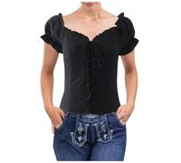 Chemisier Dirndl Femme Grande Taille Costume Bavaroise Femme Grande Taille Tee Shirt Coton Chemisier Dirndl Chemise Oktoberfest Robe Tyrolienne Satin Manche Courte Blanche Bouffante