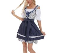 Chemisier Dirndl pour femme | Robe de spectacle de scène pour femme - Robe de vin pour fille habillée en costumes traditionnels, costume de vampire, tenue de fête de la bière, bleu, L
