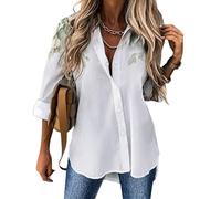 Chemisier élégant à Manches Longues pour Femme - Chemisier à Fleurs De Vigne avec Boutons Couronne D'Aquarelle Fluide Hauts à Revers Décontracté Tops pour Le Bureau