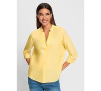 Chemisier en coton joli col montant avec encolure en v - Rick Cardona - jaune JAUNE 46