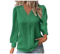 Chemisier Femme Chic et Élégant Chemisiers et Blouses Vetement Mode Haut Décontracté Tunique Blouse Casual Chemise Tee Shirt Manche Longue Vêtements T-Shirt Manches Longues Tops Outlet France Vert Xxl