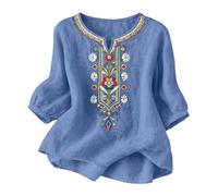 Chemisier Femme Coton Tunique Femme Lin Vintage Chemise T Shirt Tops Grande Taille Confort Haut En Simili Lin Léger Comme Une, Matière Douce Et Agréable, Idéal Pour La Saison Estivale Blouse Longue